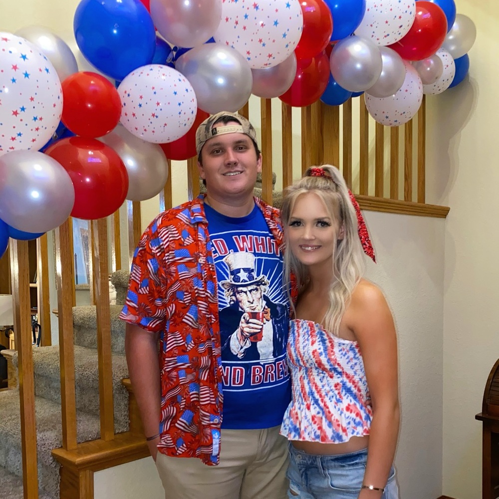 Red white and blue tube top